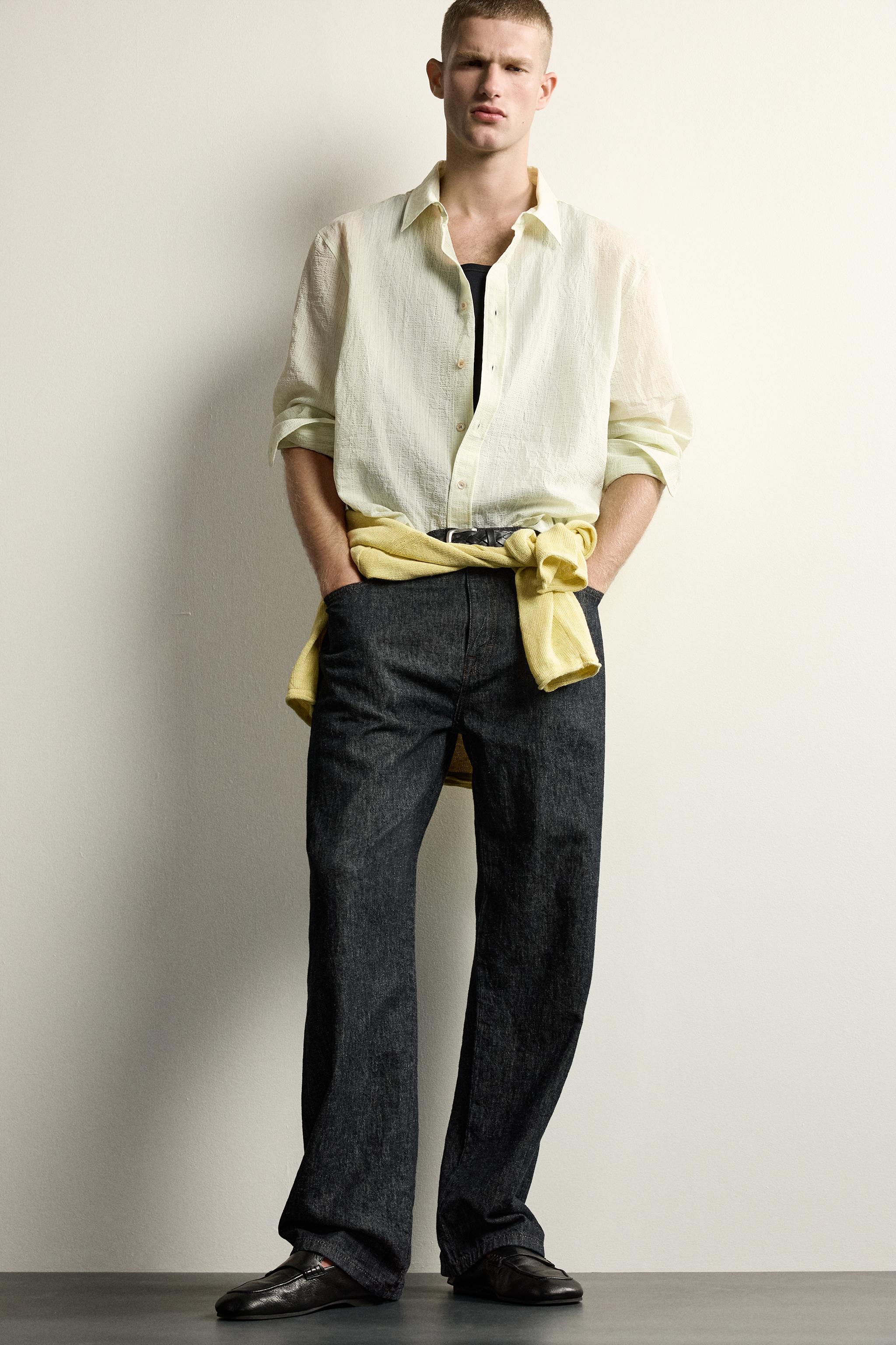 RELAXED FIT STRUCTURED FLOWY SHIRT